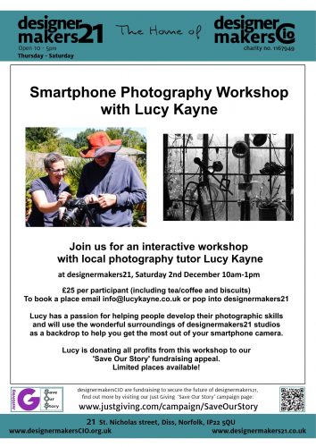 Smartphone Photography Workshop with Lucy Kayne | Saturday 2nd December, 10am-1pm